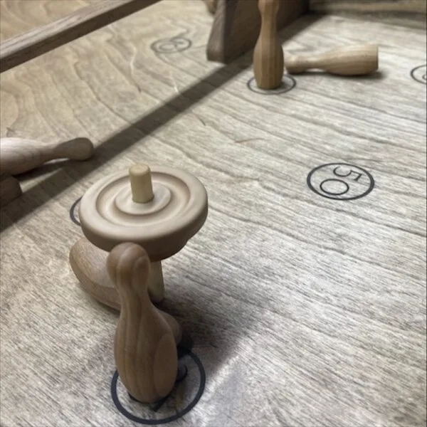 Настольная игра из дерева Боулинг с волчком L