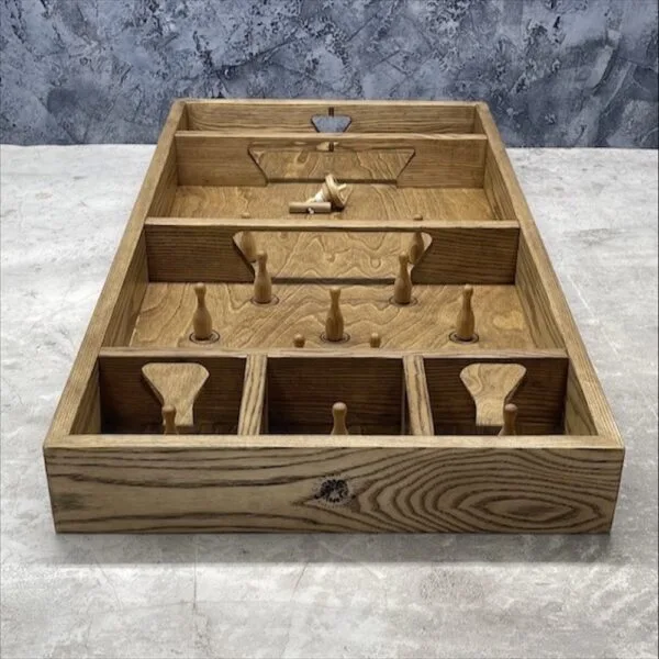 Настольная игра из дерева Боулинг с волчком L