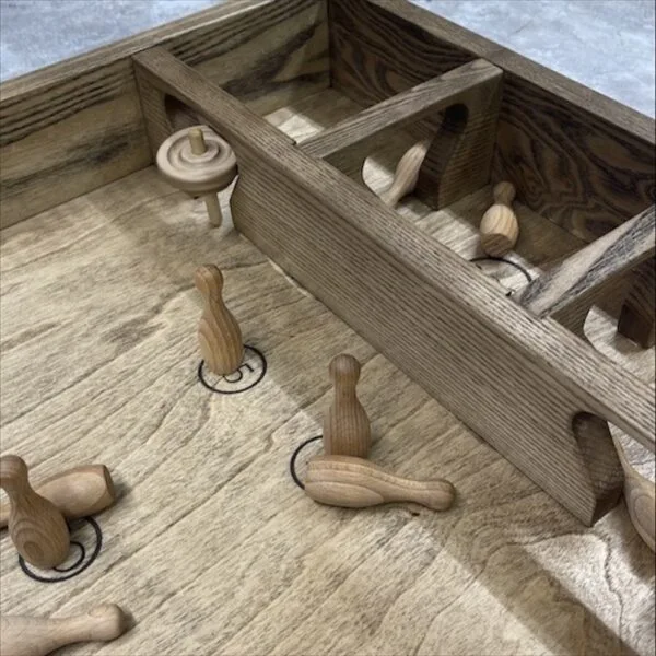 Настольная игра из дерева Боулинг с волчком L