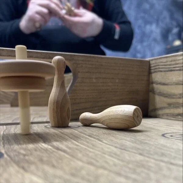 Настольная игра из дерева Боулинг с волчком L