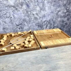 Настольная игра из дерева Башня из колец и Дюжина 2 в 1