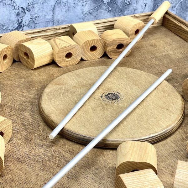 Настольная игра из дерева Башня из колец и Дюжина 2 в 1