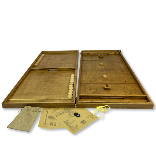 Деревянная игра  «Аэрохоккей и Стрельба по мишени» на 2-х игроков L 2 в 1