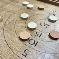 Деревянная игра  Аэрохоккей и Стрельба по мишени на 2-х игроков L 2 в 1