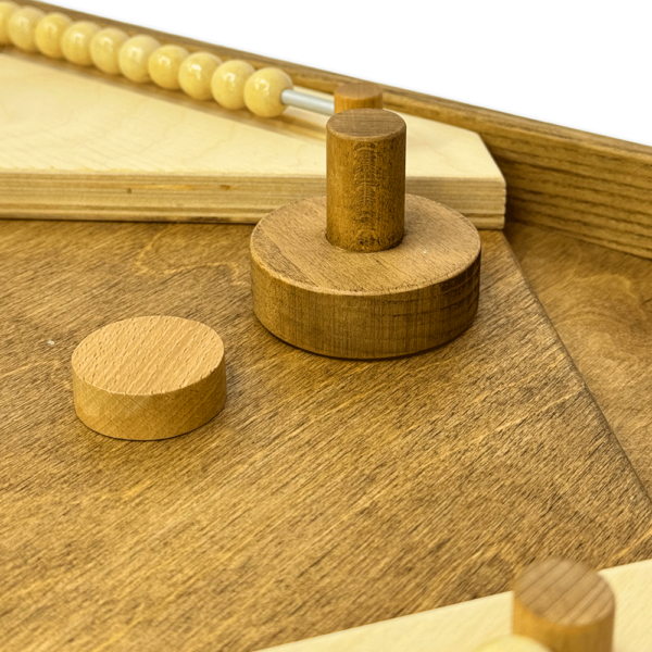 Деревянная игра «Аэрохоккей на 4-х игроков и Магнитные шарики» 2 в 1