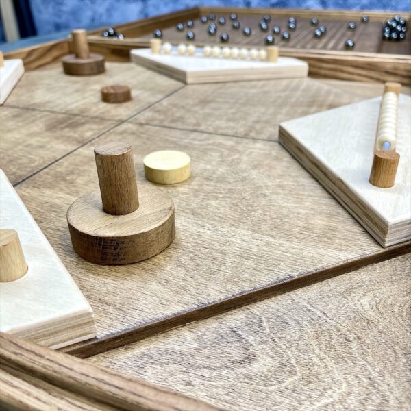 Настольная игра из дерева Аэрохоккей на 4-х игроков и Магнитные шарики 2 в 1