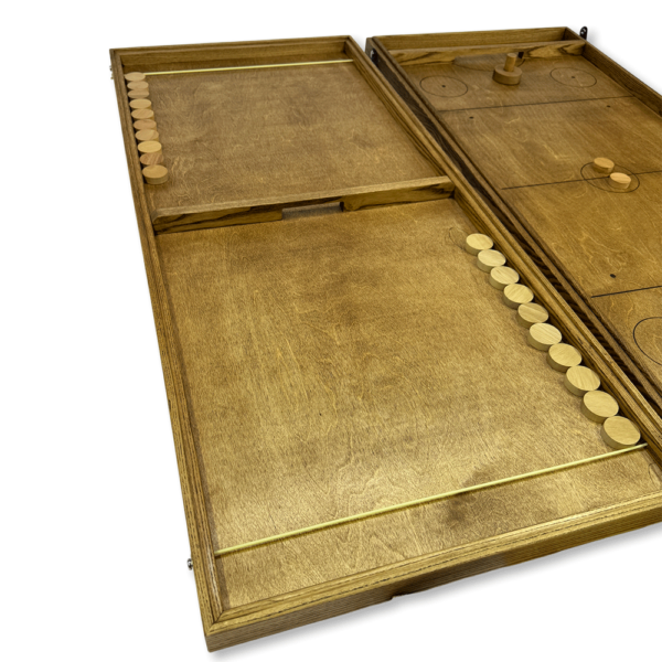 Деревянная игра  «Аэрохоккей и Вышибалы» на 2-х игроков L 2 в 1