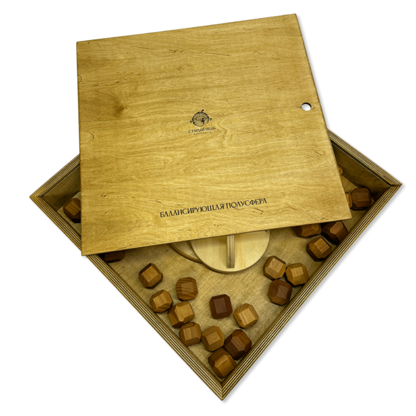 Игра из дерева «Балансирующая Полусфера» с камнями Лайт в пенале