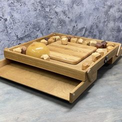 Настольная игра из дерева Балансирующая Полусфера с камнями M 