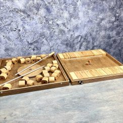 Настольная игра из дерева Башня из колец и Дюжина 2 в 1
