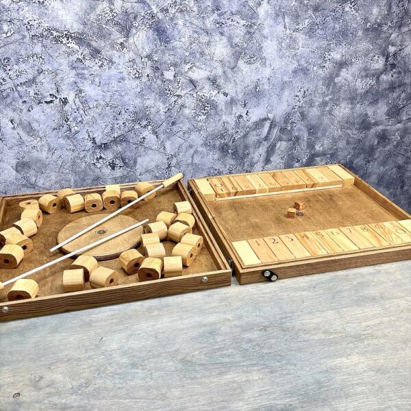 Настольная игра из дерева Башня из колец и Дюжина 2 в 1 Настольная игра из дерева Башня из колец и Дюжина 2 в 1