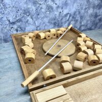 Настольная игра из дерева Башня из колец и Дюжина 2 в 1