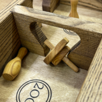 Настольная игра из дерева «Боулинг с волчком» L