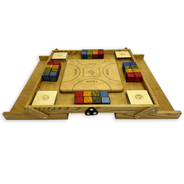Настольная игра из дерева «Цветные кубики» М