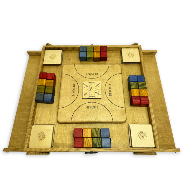 Настольная игра из дерева «Цветные кубики» М