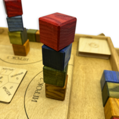 Настольная игра из дерева «Цветные кубики» М