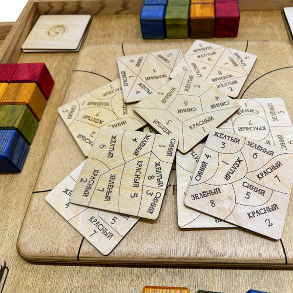 Настольная игра из дерева «Цветные кубики» М