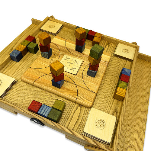 Настольная игра из дерева «Цветные кубики» Премиум М