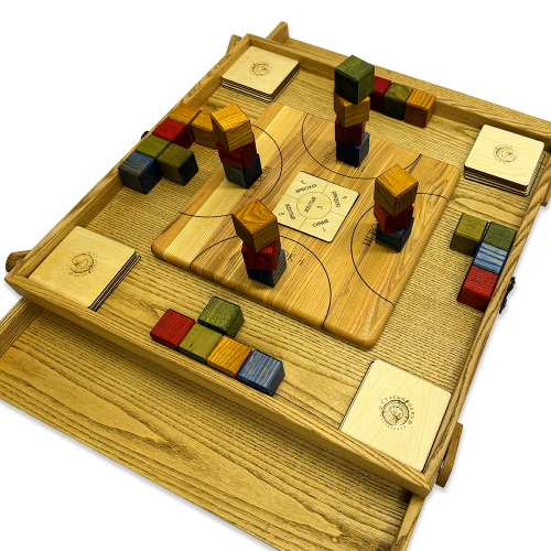 Настольная игра из дерева «Цветные кубики» Премиум М