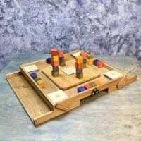 Настольная игра из дерева «Цветные кубики» Премиум М