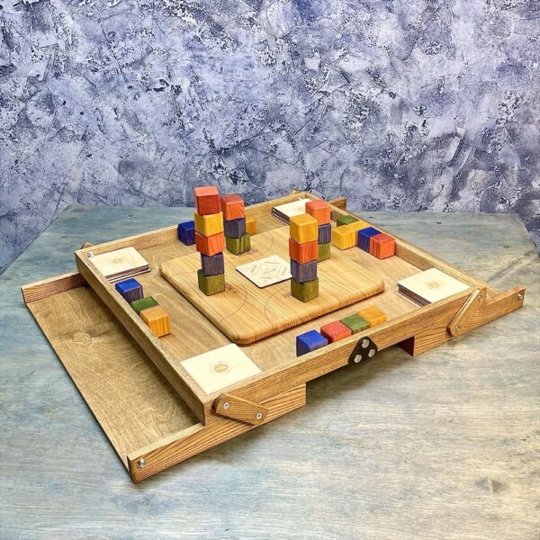 Настольная игра из дерева Цветные кубики Премиум М