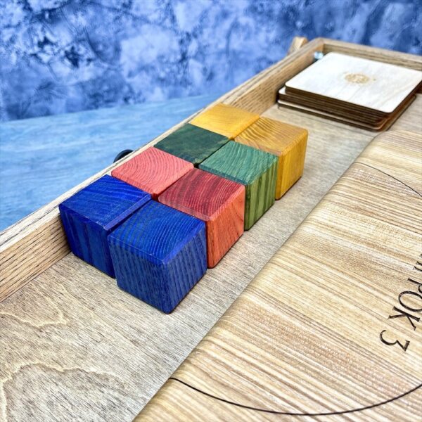 Настольная игра из дерева Цветные кубики Премиум М