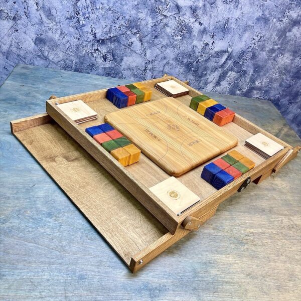 Настольная игра из дерева Цветные кубики Премиум М