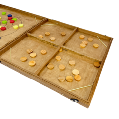 Настольная игра из дерева Эластик и Стрельба по мишени на 4-х игроков L 2 в 1