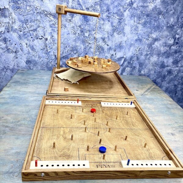 Настольная игра из дерева Балансир и Футбол 2 в 1