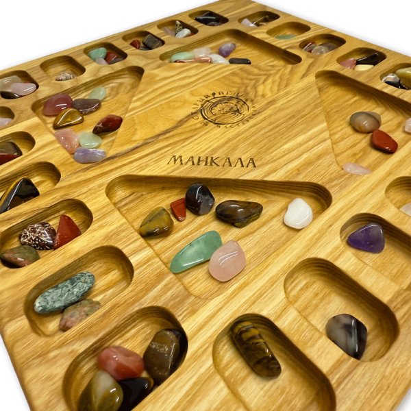 Настольная игра из дерева «Манкала (Калах)» до 4 игроков XS