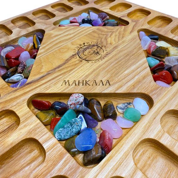 Настольная игра из дерева «Манкала (Калах)» до 4 игроков XS
