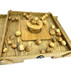Настольная игра из дерева Балансирующая Полусфера с камнями Премиум M