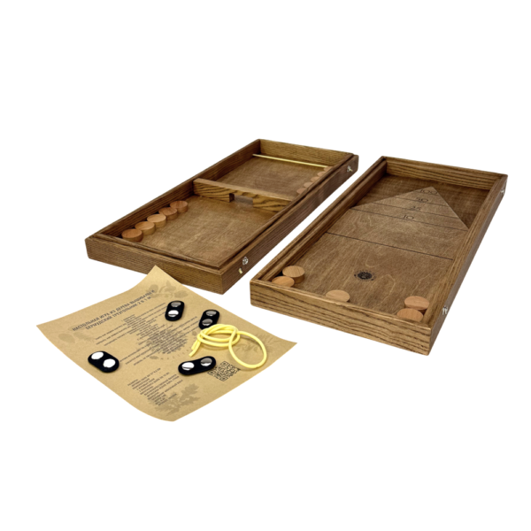 Настольная игра из дерева Вышибалы и  Бермудский треугольник M 2 в 1 Настольная игра из дерева Вышибалы и  Бермудский треугольник M 2 в 1